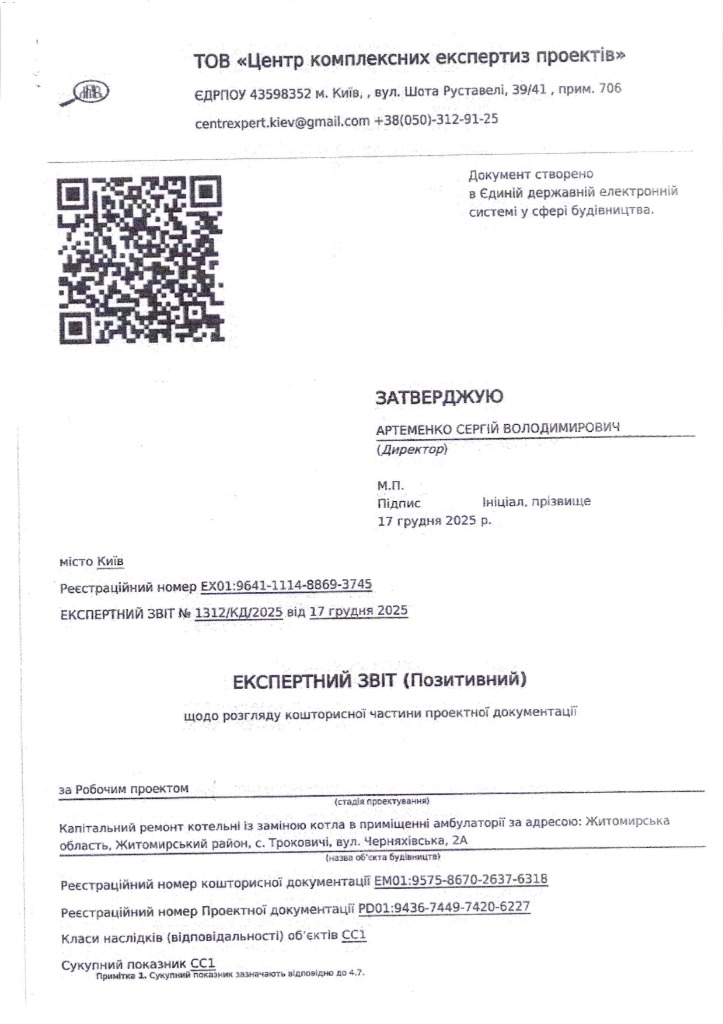 Експертний звіт сторінка 1